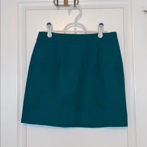 J Crew wool skirt in green size 2